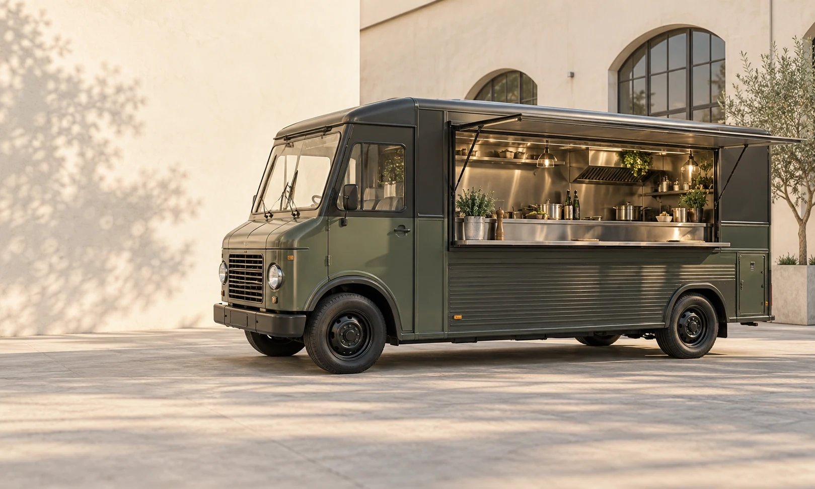 Foodtruck mit geöffneter Verkaufsklappe